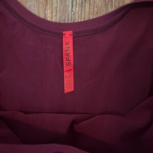 SPANX Deep Red Long-Sleeve Bodysuit